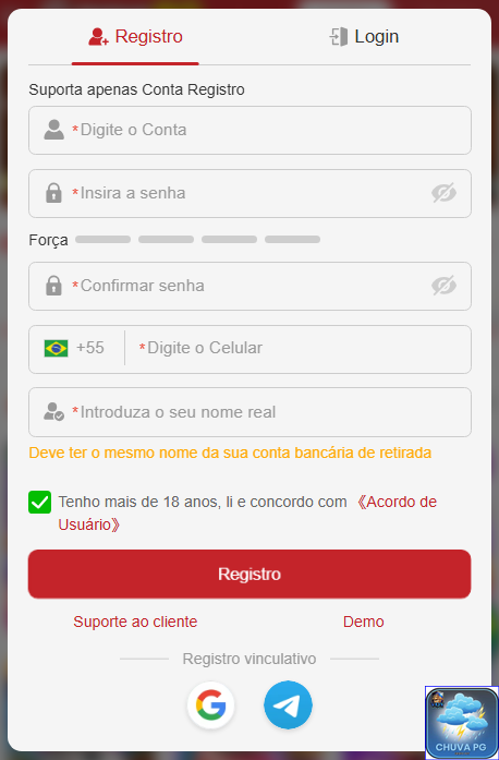 Experiência de Jogos chuvapg.com